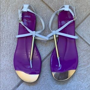 White gold purple sandals